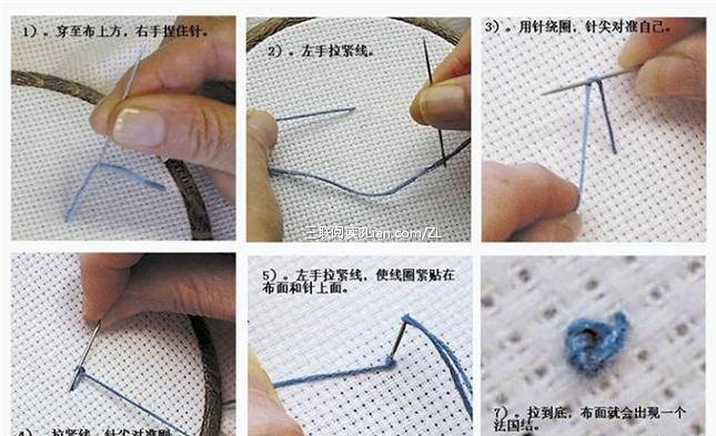 如何绣法国节和防止绣线扭曲和打结