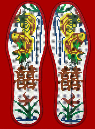 鞋垫花样图案大全51种十字绣鞋垫 - 鸿运玫瑰 - 十字绣鞋垫